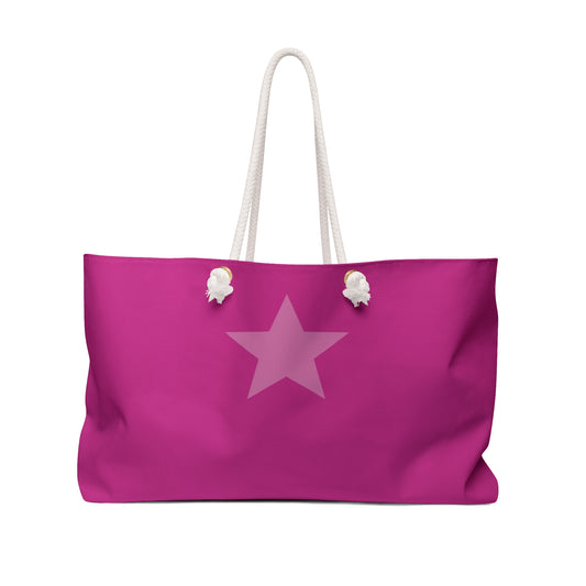 Pink Star Weekender Bag — Large Tote for Weekend Getaways